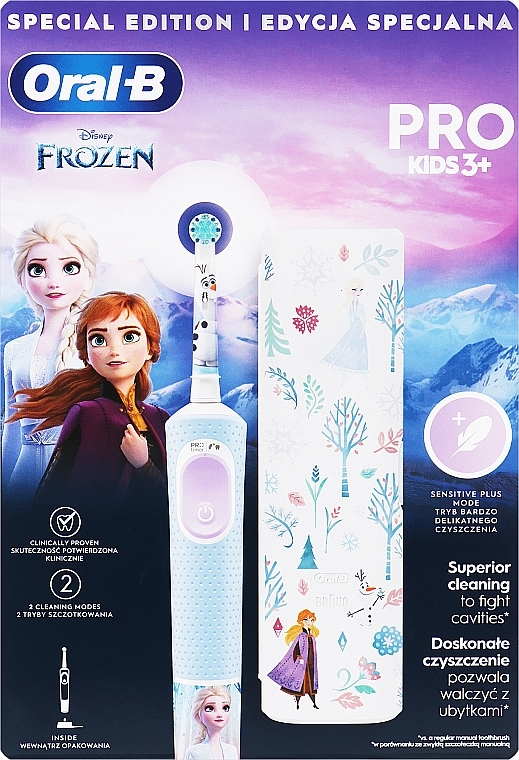 Set - Oral-B Pro Kids Frozen Special Edition (tooth/brush/1 pcs + case)  — photo N1