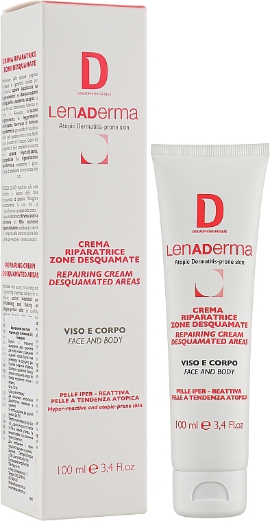 Anti-Flaking Repairing Cream with Urea - Dermophisiologique Lenaderma Repairing Cream Desquamated Areas — photo N2