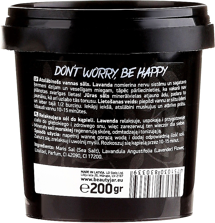 Foaming Bath Salt - Beauty Jar Don't Worry Be Happy — photo N2