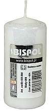 Cylindrical Candle 50x100 mm, white - Bispol — photo N1