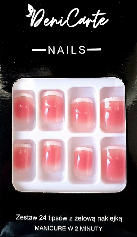 Square Nail Tips, 24 pcs. - Deni Carte Nails 7004 — photo N1