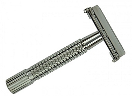 Safety Razor - Golddachs Double Edge Butterfly Safety Razor Stainless Steel Titanium Colored — photo N1