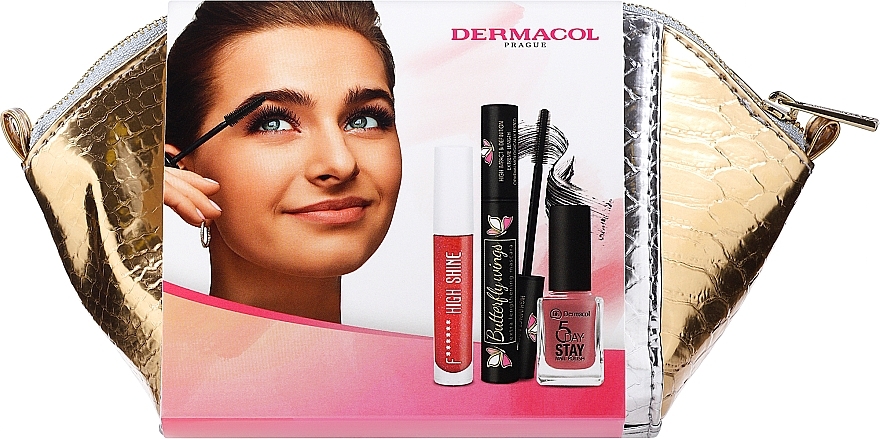 Dermacol Butterfly Shine - Dermacol Butterfly Shine (mascara/12ml + lip/gloss/4ml + nail/polish/11ml) — photo N1