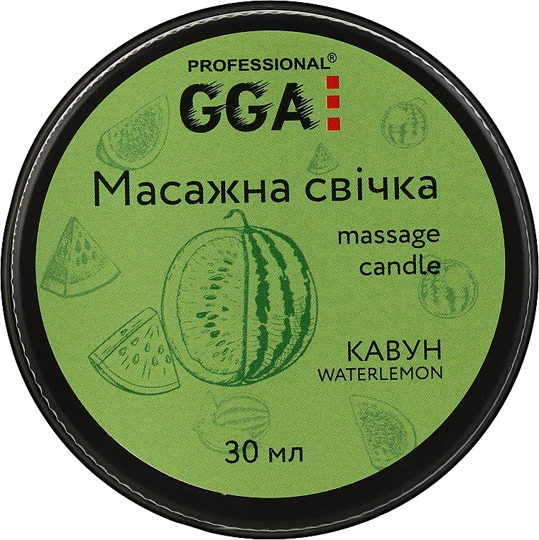 Massage Candle "Watermelon" - GGA Professional Massage Candle — photo N1