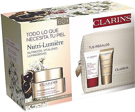 Set - Clarins Nutri-Lumiere (d/cr/50ml + n/cr/15ml + f/balm/15ml + pouch) — photo N1