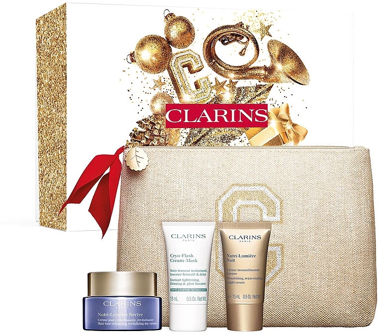 Kit - Clarins Nutri-Lumiere Revive Set (f/cr/50ml + f/cr/15ml + f/mask/15ml + bag) — photo N1