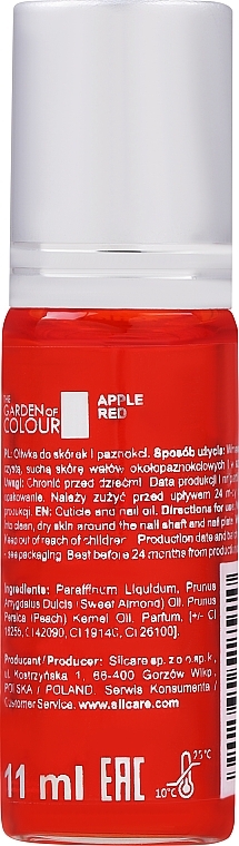 Nail & Cuticle Oil - Silcare The Garden of Colour Cuticle Oil Roll On Apple Red — photo N2