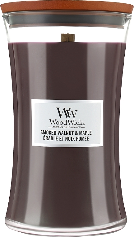 Scented Candle in Glass - WoodWick Smoked Walnut & Maple — photo N3