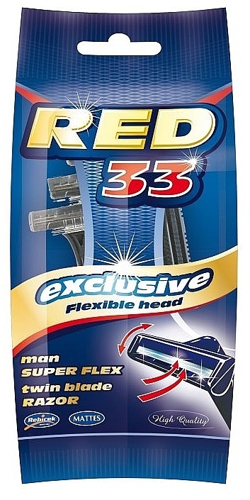 Disposable Women Razor, 5 pcs. - Mattes Red 33 Exclusive — photo N1