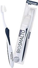Toothbrush, white and dark blue - Curaprox Curasept Biosmalto Cavity Protection Toothbrush — photo N1