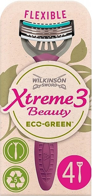 Disposable Shaving Razor, 4 pcs - Wilkinson Sword Xtreme3 Beaury Eco-Green — photo N3