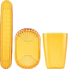 Toiletry Set 41372, yellow transparent 2, grey bag - Top Choice Set (Accessory/4pcs) — photo N2