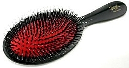 Large Hair Brush with Natural Bristles, 22.5cm, black-red - Janeke Black Hairbrush — photo N1