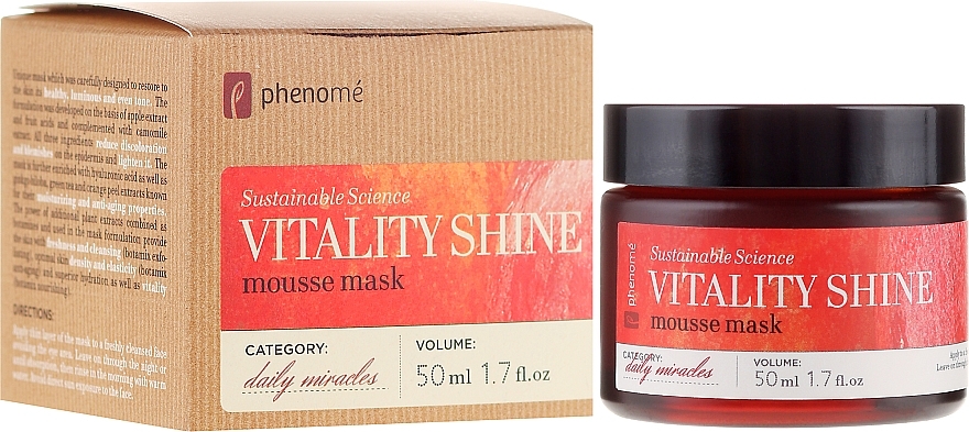 Face Mask - Phenome Sustainable Science Vitality Shine Mousse Mask — photo N1