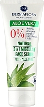 Fragrances, Perfumes, Cosmetics Micellar Facial Scrub - Dermaflora Aloe Vera Natural 3 in 1 Micellar Face Scrub