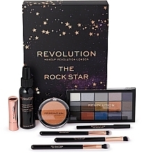 Fragrances, Perfumes, Cosmetics Set - Makeup Revolution The Rock Star (eye/palette/16.5g + highl/6.5g + fix/spr/100ml + lipstick/3.5g + eye/pen/1.2g + brush/3pcs)