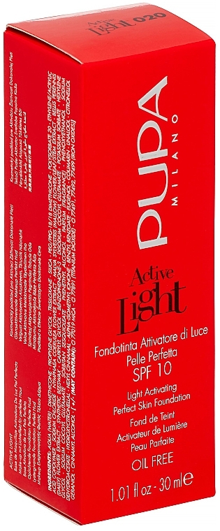 Natural Radiance Face Foundation - Pupa Active Light SPF10 — photo N3