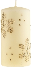 Fragrances, Perfumes, Cosmetics Decorative Candle "Snowflake" yellow, 7x14cm - Artman Christmas