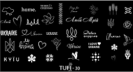 Fragrances, Perfumes, Cosmetics Stamping Plate with Stencil, No. 30 - Tufi Profi Premium