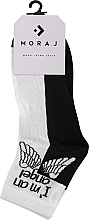 Fragrances, Perfumes, Cosmetics Women's 3/4 Socks, black & white with wings - Moraj