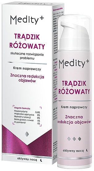 Anti-Rosacea Night Face Cream - AVA Laboratorium Medity+ Night Cream — photo N1