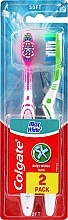 Toothbrush Max White Soft, pink + light green - Colgate Max White Soft Polishing Star — photo N1