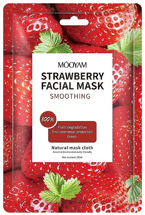 Smoothing Strawberry Sheet Mask - Mooyam Strawberry Facial Mask — photo N1