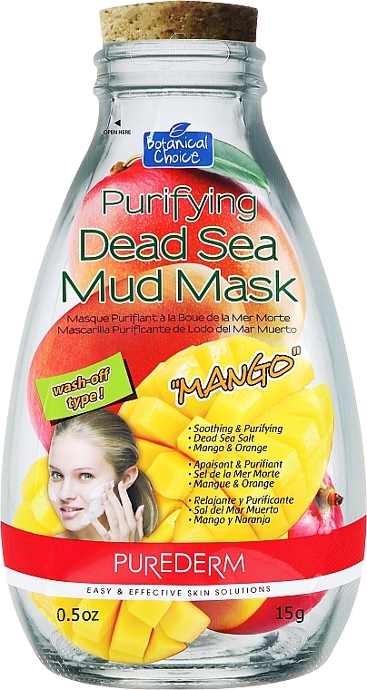 Facial Mango Mask with Dead Sea Clay - Purederm Purifying Dead Sea Mud Mask With Mango — photo N1