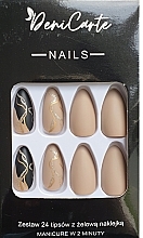 False Nails with Gel Stickers, 24 pcs. - Deni Carte 8990 — photo N1