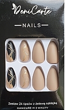 Fragrances, Perfumes, Cosmetics False Nails with Gel Stickers, 24 pcs.  - Deni Carte 8990