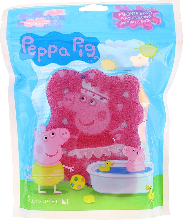 Bath Sponge "Peppa Pig", Pink-Blue - Suavipiel Bath Sponge — photo N2