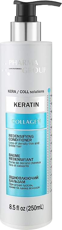 Repairing Conditioner - Pharma Group Laboratories Keratin + Collagen Redensifying Conditioner — photo N2