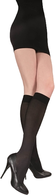 Microfiber Knee Socks 'Marta', 40 den, bronzo - Knittex — photo N1