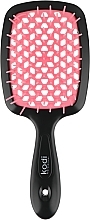 Fragrances, Perfumes, Cosmetics Hair Brush, black with light pink teeth - Kodi Professional Soft Touch Hairbrush