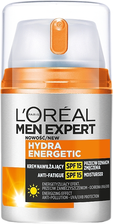 Moisturizing Anti-Fatigue Face Cream - L'Oreal Paris Men Expert Hydra Energetic Anti-Fatigue SPF15 Moisturiser — photo N1