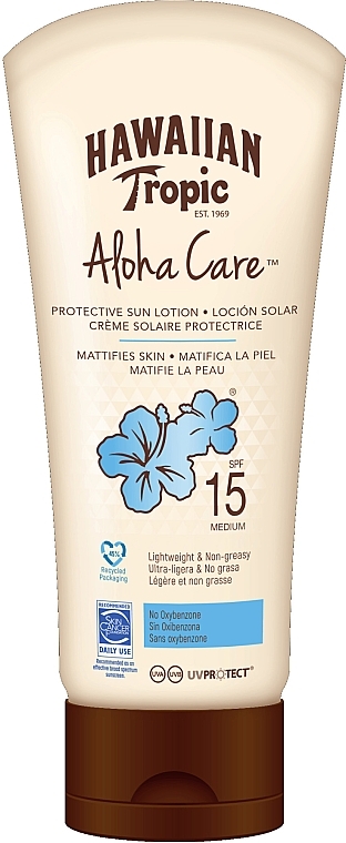 Sun Lotion for Body - Hawaiian Tropic Aloha Care Protective Sun Lotion Mattifies Skin SPF 15 — photo N1