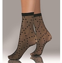 Nylon Socks, black with polka dot - Moraj — photo N1