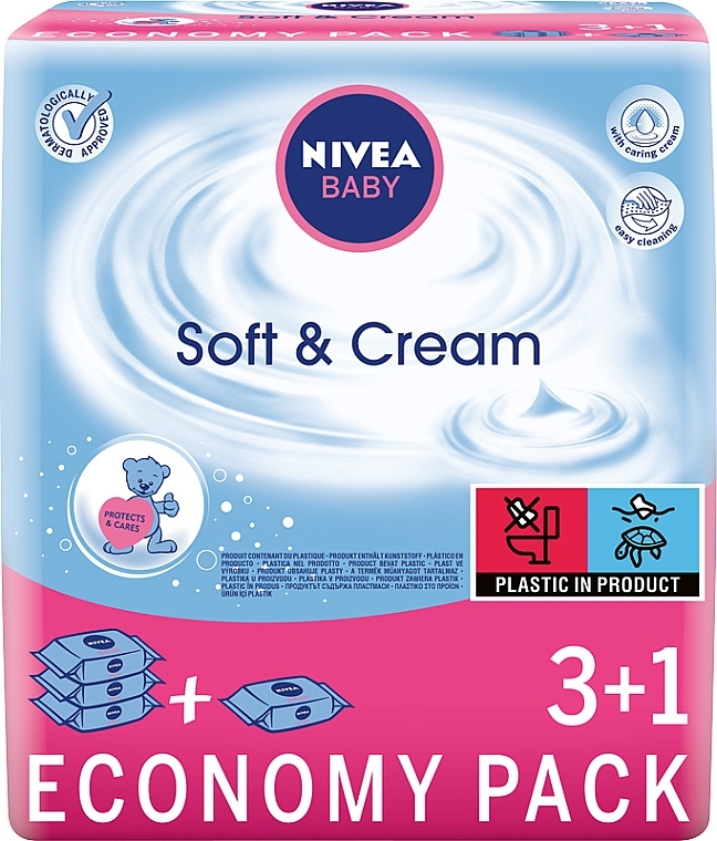 Wet Wipes "Baby" 4x63pcs - Nivea Baby Soft & Cream — photo N1