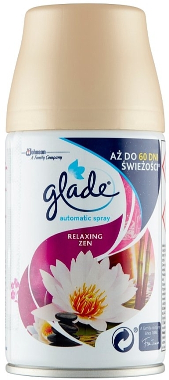 Replacement cylinder for automatic air freshener - Glade Automatic Spray Relaxing Zen — photo N2