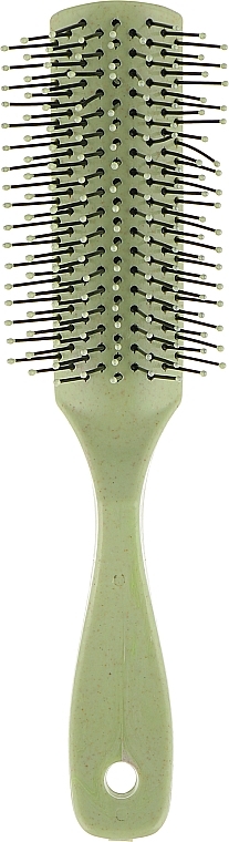 Rectangular Massage Hair Brush, green, FC-016 - Dini — photo N1