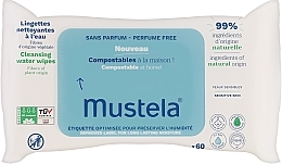 Fragrances, Perfumes, Cosmetics キッズ用 無香料クレンジングワイプ - Mustela Compostable Unscented Cleansing Wipes