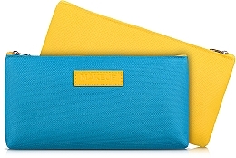 Fabric Cosmetic Bag 'Freedom', blue-yellow 19x10x2 cm - MAKEUP Cosmetic Bag Blue Yellow — photo N2