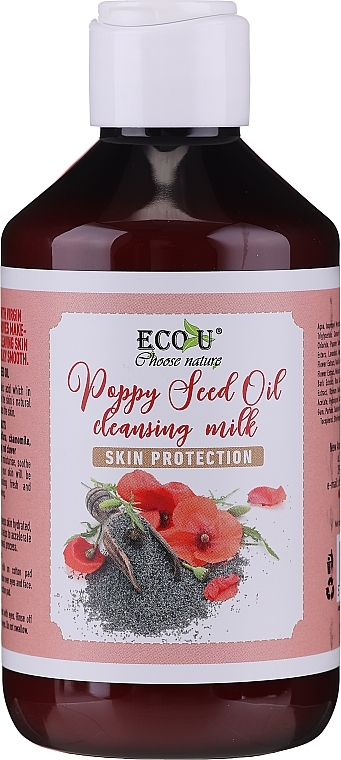 Face Cleansing Milk - Eco U Poppy Seed Oil Cleansing Milk — photo N5