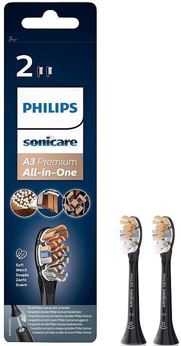 Toothbrush Heads - Philips HX9092/10 A3 Premium All-in-1 Black — photo N2
