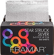 Hairdressing Pop Up Foil Sheets, 12.7 x 27.9 cm - Framar Star Struck Silver — photo N1