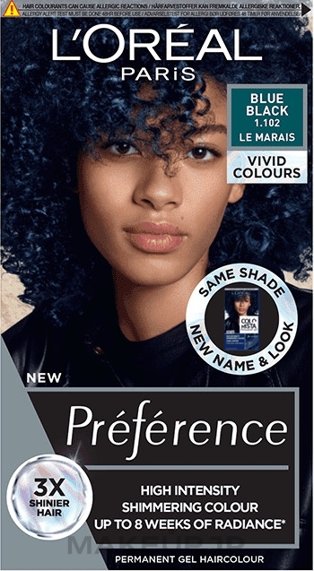 Hair Color - L'Oreal Paris Preference Vivid Colours — photo 1.102 - Blue Black