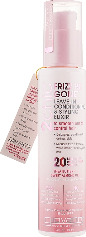 Styling Hair Conditioner - Giovanni Frizz Be Gone Conditioning & Styling Elixir To Smooth Out Of Control Hair — photo N1