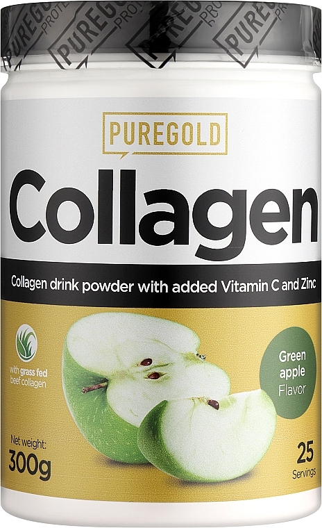 Collagen with Vitamin C & Zinc, green apple - PureGold Collagen Marha — photo N1