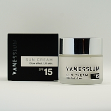 Face Sun Cream SPF15 - Vanessium Sun Cream Glow Effect Lift Skin SPF15 — photo N2