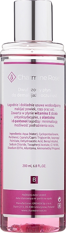 Biphasic Eye & Lip Makeup Remover - Charmine Rose DUO Make-up Remover — photo N2